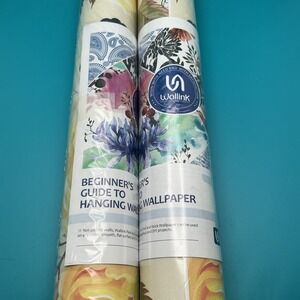 Wallink Peel & Stick Wallpaper, Ranunculus, 2 Rolls, 17.5"x120", with Tools